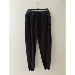 Super Dry Jogger Fleece Sweatpants Mens Small Black Terry Cloth Towel Lounge